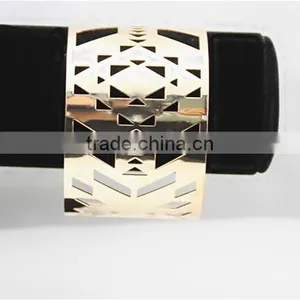 2015 Fashion Metal Gold Hollow Open Bangle Jewelry Adjustable thumbnail-5
