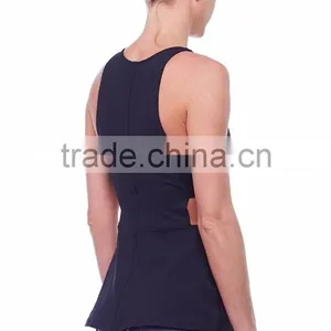 Factory Directly Slim Fit Cotton Plain Black Wholesale Tank Top Womens Tops Clothing thumbnail-3