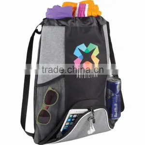Corona Deluxe Drawstring Backpack - Features Open Main Compartment That Includes Shoulder Straps Which Also Cinch the Bag Shut thumbnail-2