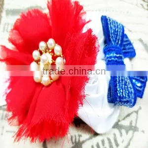 Chic Boutique Baby Sequin Bow Headbands Handmade For Toddler July 4th Hair Accessories thumbnail-1