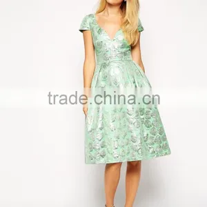 Deep Plunge Metallic Prom Dress thumbnail-1