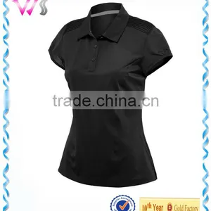 Hot Sale Custom Sports Wear Slim Fit Bulk Black Polo Shirts For Women thumbnail-2