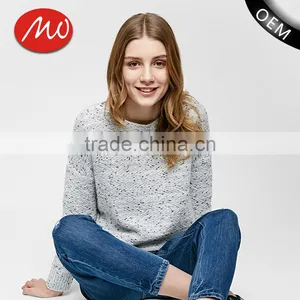 OEM Clothing Manufacturing Knitted Wool Dot Pattern Womens Sweaters With Low Price thumbnail-1