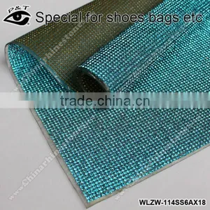 Hot Fix Rhinestone Mesh 2mm Ss06 Aquamarine for Shoes Garment thumbnail-1