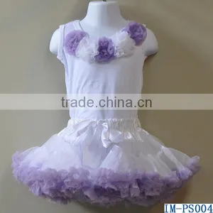 Persnickety Newborn Baby Girls White Cotton Tanks Top Tutu Skirt Sets for Dance Wear IM-PS004 thumbnail-1