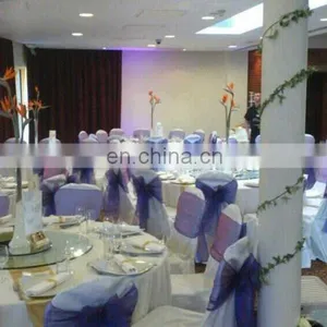 Newest Style Chiffon Ruffled Wedding Chair Cover Sash With Hood thumbnail-4