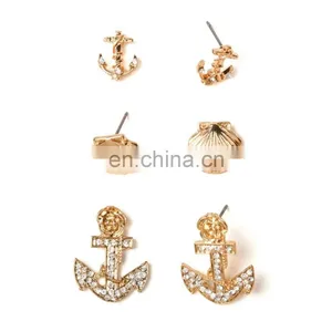 2015 Tiny Cute Sea Things Anchor Earring Set thumbnail-1