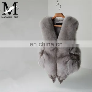 2017 New Fashion Sleeveless Outerwear Real Fox Fur Vest for Women thumbnail-2