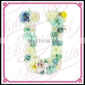 Aidocrystal Flower Green Blue Yellow Color Pearl Silk Flower Letter U for Indoor and Outdoor Decor thumbnail-1