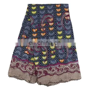 High-quality Wholesale Price 100% Cotton Wax for 6 Yards With Stones Lace Wax Print Fabric African L170727006 thumbnail-3