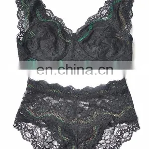 Multi Color Transparent Full Lace Bra Panty Set thumbnail-2