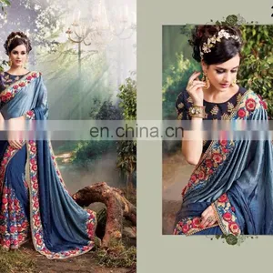 Embroidery Machine Work Designer Saree thumbnail-2