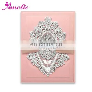 AC139 Pink Color With Good Quality Wedding Card Invitation thumbnail-1