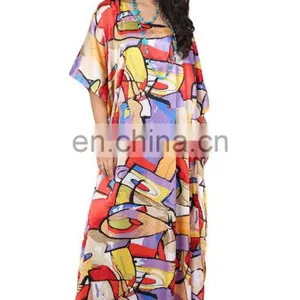 Modern Style Colourful Printed Ankle Length Kaftan / Fashinable Daily Wear High Quality Kaftan / Dubai Kaftan (kaftans 2017) thumbnail-4