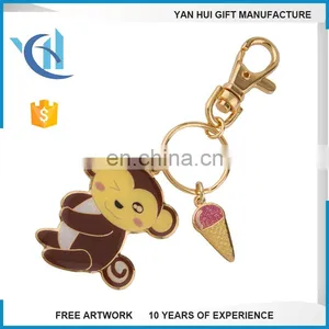 Fancy Cheap Colorful Fashion Metal Pendant Decoration Keychain With Key Ring thumbnail-3