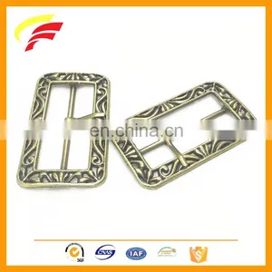 Metal Vintage Square Shape Pin Buckle Antique Style Tri-glide H Belt Buckle thumbnail-1