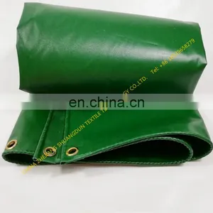 Rainproof Canvas Waterproof Tarpaulin Cover Cargo Tarpaulin Green Blue PVC Coated Fabric thumbnail-1