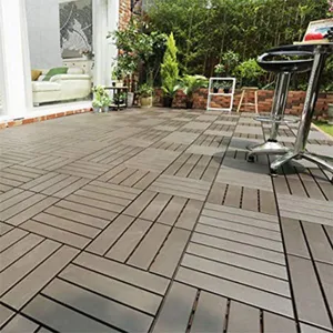3D Deep Embossing WPC Decking Outdoor Or Flooring Kempas Decking thumbnail-1