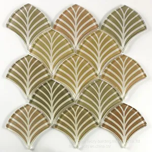 Crystal Mosaic Glass Inkjet Tile China Manufacturer Sector Shape thumbnail-2