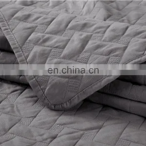 Wholesale Summer King Size Grey 100% Polyester Fabric Comforter Quilt Set For Bed thumbnail-4