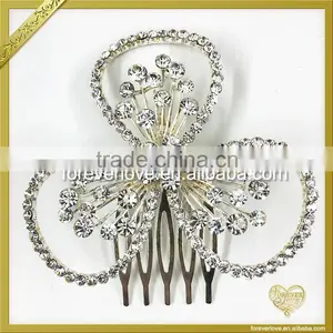 Elegant Dresses Rhinestone Brooches Bridal Hair Brooch Pin for Wedding FB-065 thumbnail-2