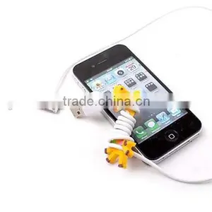 2016 Hot Selling Mini Giraffe Shape Silicone Rubber Headphone Cable Tidy Winder thumbnail-4