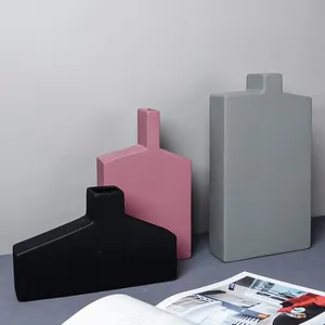 Luxurious Nordic Style Winebottle Small Ceramic Vase, Sample Room Hotel Decoration thumbnail-5
