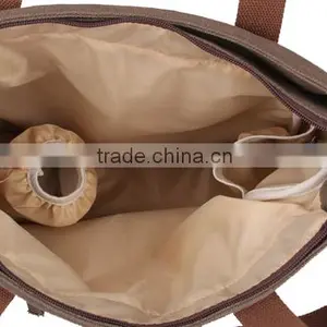 Brown Canvas New Baby Bag 2016 With Changing Mat thumbnail-6