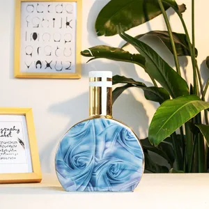 Simple Modern Creative Geometry American Blue Ceramic Flower Vase For Showroom Decor thumbnail-3