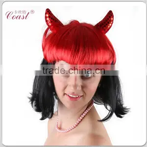 Cheap Halloween ox Horn Fake Hair Wigs thumbnail-1