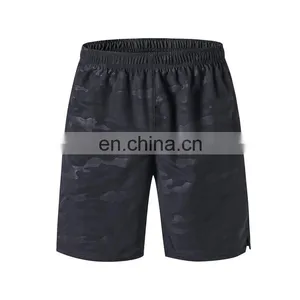 Mens Quick Dry Gym Mesh Camo Sports Workout Shorts With Reflective Strip thumbnail-1