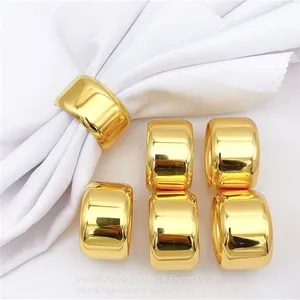 Luxury Gold Silver Napkin Ring Holder For Wedding Table Decoration thumbnail-1
