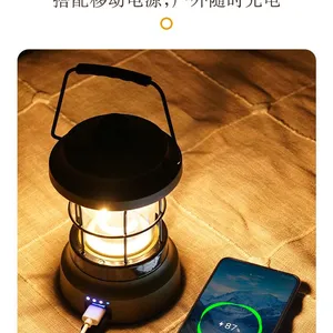 Outdoor Camping Light Camping Retro Charging Treasure Emergency Camping Light Tent Lighting Atmosphere Light Hanging LED Charging thumbnail-2