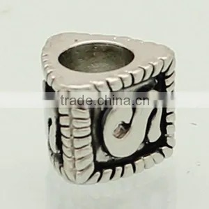 China Manufacturer Fashion Single Letter Beads Metal Alphabet Letter Beads thumbnail-1