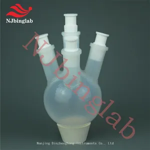 NJbinglab PFA 4 Neck Flask, Corrosion Resistant, Translucent thumbnail-1