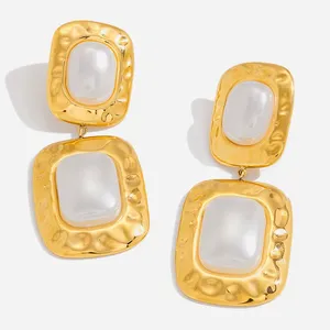 Geometric Hoop Earrings in Stainless Steel With Gold/Silver Plating for Couples thumbnail-2