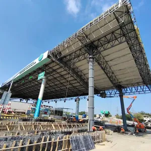 Steel Structure Large Rain Shelter Grandstand Roof, Pipe Truss With a Diameter of 48 - 325, Through - Mouth Bent Pipe Welding, Construction and Production of Spatial Pipe Truss Structure thumbnail-1