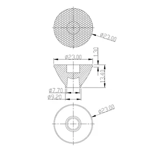 5050 Led Lens for High - Power Headlamp With Direct - Clip Design, 30 - Degree Bead Surface, Center Hole, 23mm in Diameter thumbnail-3
