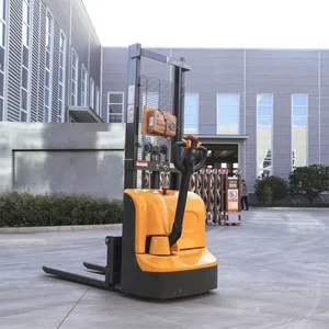 Full Electric Pallet Portable Stacker Forklift Hand 1000kg Self Lift Stacker All Terrain 2ton Electric Stacker 4 Meter thumbnail-2