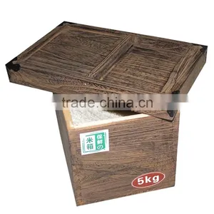 Antique Design Storage Use Wood Packaging Rice Box 5 kg 10 kg Wooden Flour Box thumbnail-2