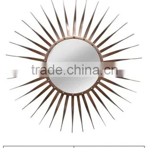 Copper Round Wall Mirror Frame Manufacture / Decorative Wall Mirror Frame From India thumbnail-1