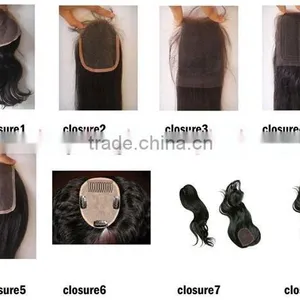 Premium Quality 100% Human Virgin Hair Top Closure Hair Pieces thumbnail-1