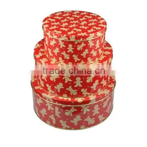 Lovely Christmas Cookie Round Tin Set Box thumbnail-1