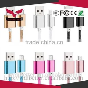 2016 New Hot Sale Braided 1M Usb Date Cable 2 In 1 Usb Cable thumbnail-1