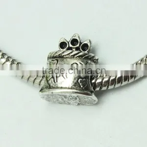 Wholesale New Style Archaized Happy Text Zinc Alloy Slide Beads With Large Hole thumbnail-1