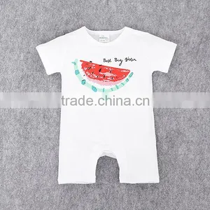 New High Quality Plain Baby Romper Watermelon Printed Short Sleeve Summer Baby Romper Toddlers Romper Suit thumbnail-2