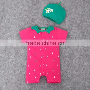 2016 Hot Sale Boutique Baby Clothes Summer Boys Romper Short Sleeve Animal Printed Toddlers Romper Suit thumbnail-3