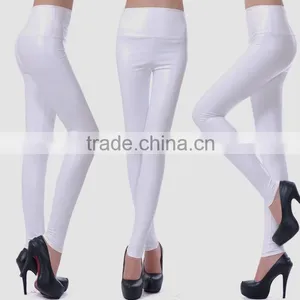 High Waisted Women's Faux Leather Stretch Leggings Skinny Pants thumbnail-4