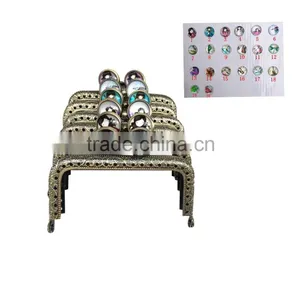 8.5CM Antique Brass Round Girl Film Kiss Lock Coin Frame DIY Scew Coin Metal Purse Frame thumbnail-1