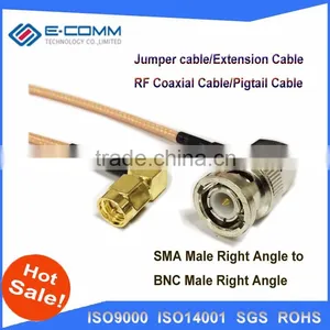 Hot Sale!!New BNC Male Plug Right Angle Connector Switch FME Male Plug Connector RG178 Cable 15CM 6" Adapter thumbnail-4